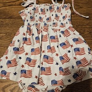 Patriotic Stars and Stripes Kids One Piece